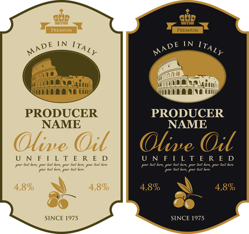 Pure olive oil banner label vector