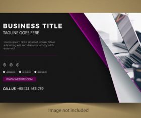 Purple and black business card design vector