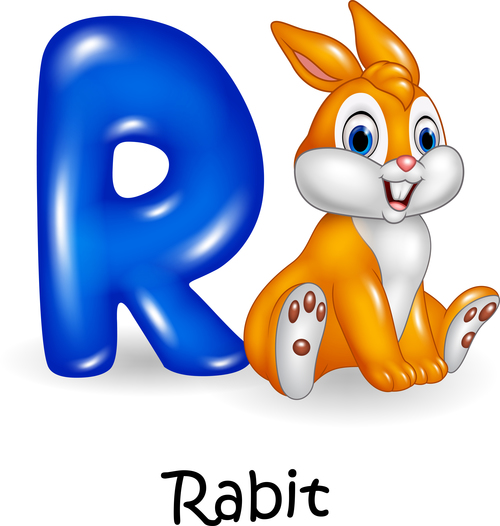 Rabbit and alphabet vector