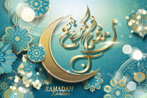 Ramadan kareem calligraphy design vector