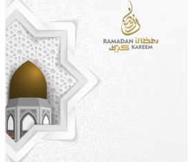 Ramadan kareem mosque background card vector