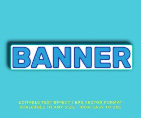 Rectangle banner 3d title text effect vector
