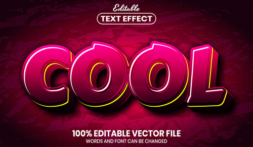 Red Cool text font style vector