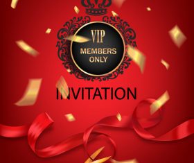 Red VIP members only invitation vector