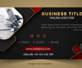 Red black business card design vector
