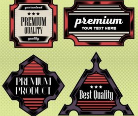 Red black business label vector