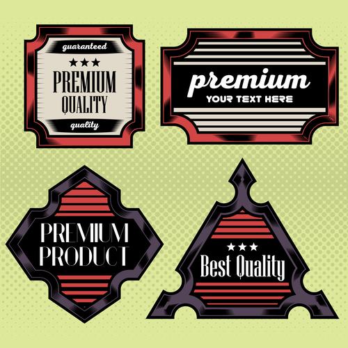 Red black business label vector