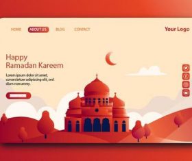 Red login website page design vector