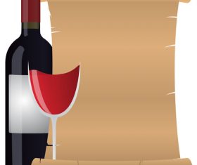 Red wine and blank menu design vector