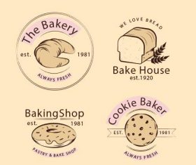 Retro design bakery logo vector