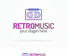 Retro music logo vector