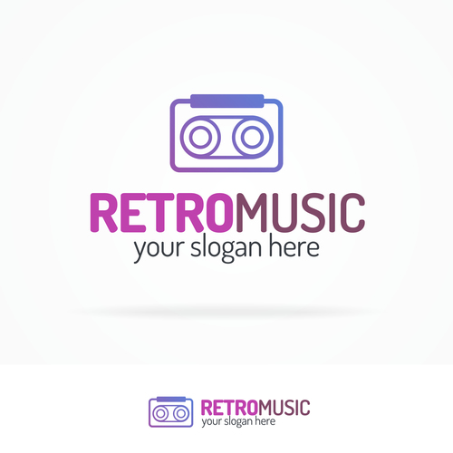 Retro music logo vector
