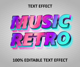 Retro rainbow editable text effect rainbow pastel vector