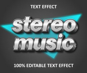 Retro strong editable text effect silver transform vector