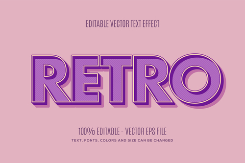 Retro text effect vector