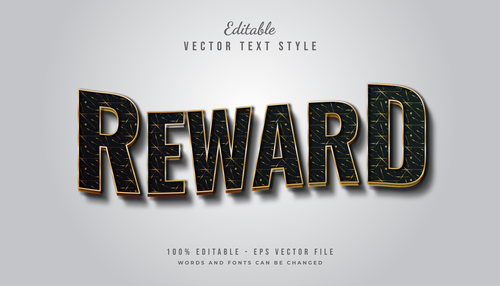 Reward text font style vector