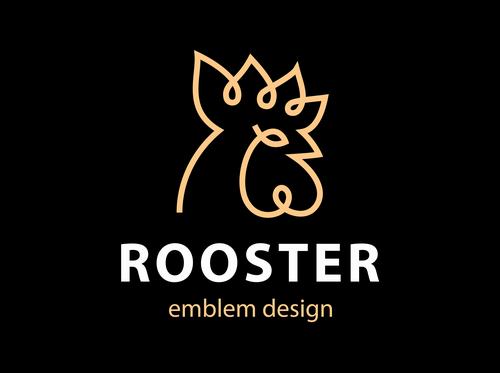 Rooster design logo vector