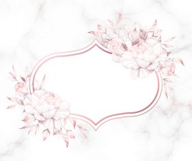 Rose gold vintage frame vector