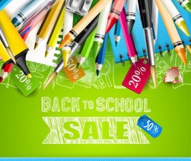 Sale top green back to school vector