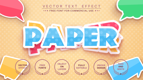 Set sticker vector text effect