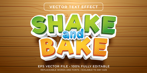 Shake and bake editable font effect text vector