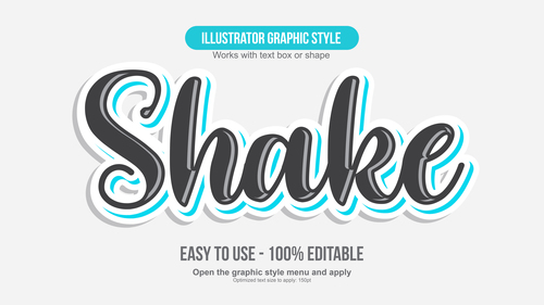 Shake style text vector