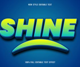 Shine text effect vector