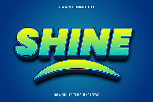 Shine text effect vector