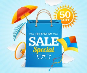 Shop now sale special flyer vector