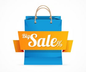 Shopping bag and label vector