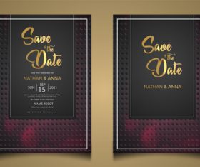 Simple and elegant wedding invitation vector card