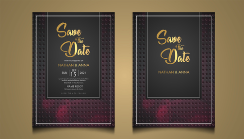 Simple and elegant wedding invitation vector card