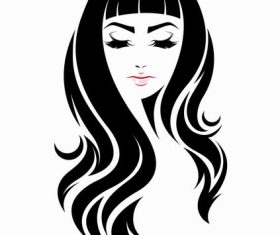 Simple fashion hairstyle girl vector