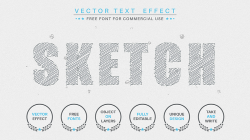 Sketch vector text effect