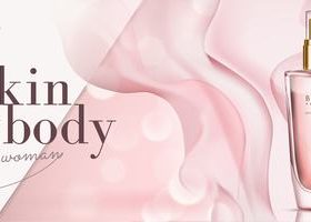 Skin body cosmetic advertisement vector