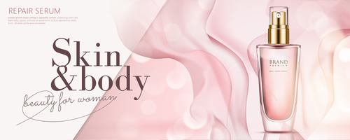 Skin body cosmetic advertisement vector