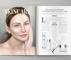 Skin care magazine vector