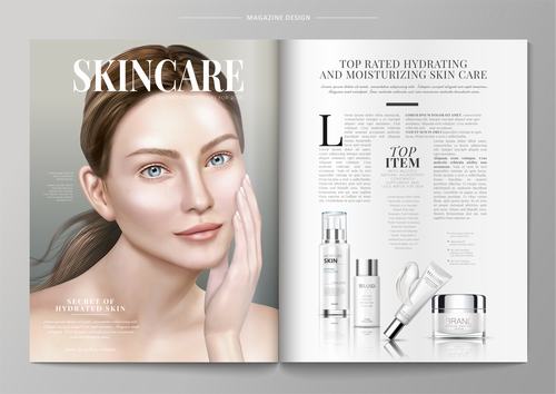 Skin care magazine vector