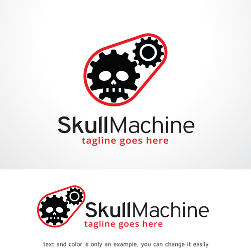 Skull Machine logo vector
