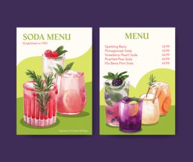Soda menu in vector