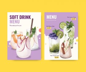 Soft drink menu in vector