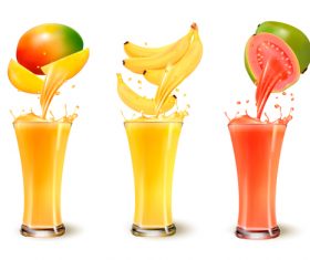 Splash of juice in fruit vector