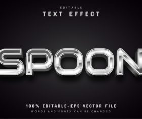Spoon text silver style text effect vector