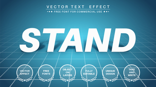 Stand vector text effect