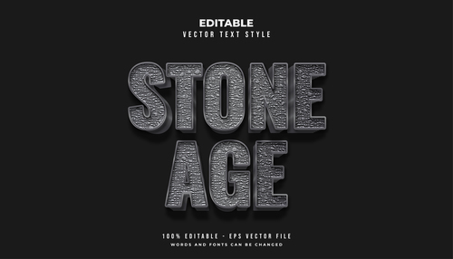 Stone age text font style vector
