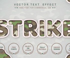 Strike font style effect vector