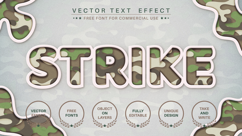 Strike font style effect vector