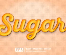Sugar editable font effect text vector