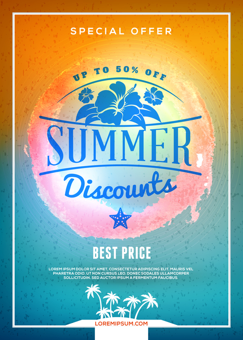 Summer backgrounds with text in vector