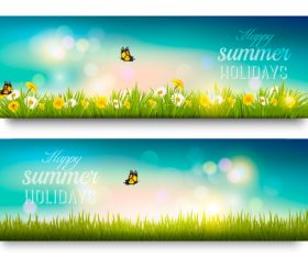 Summer beautiful time banner vector